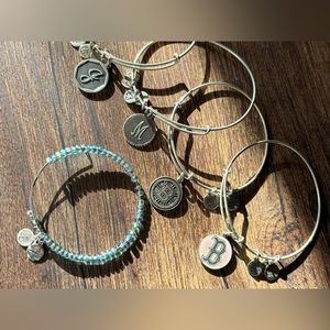 Four Alex & Ani Classic Bangle Bracelets